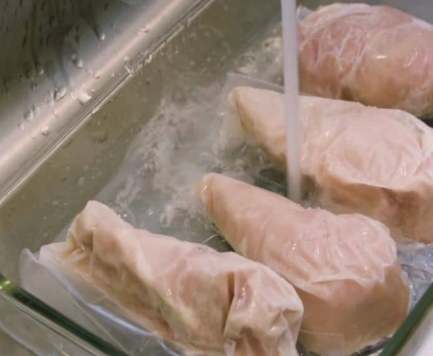 thawing frozen chicken safely