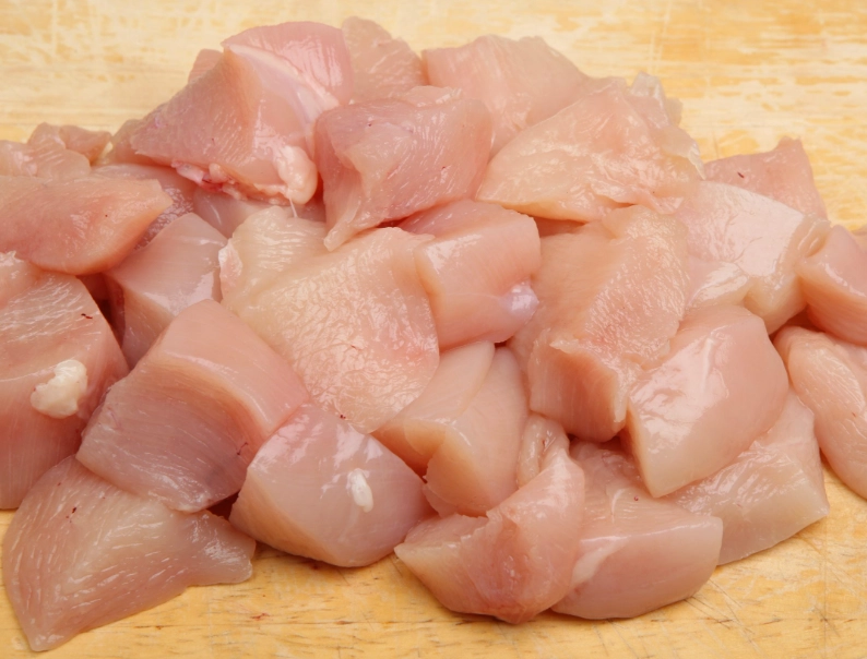 cooking diced chicken