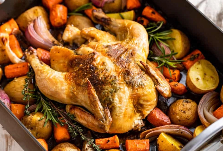 one pan roasted chicken and vegetables