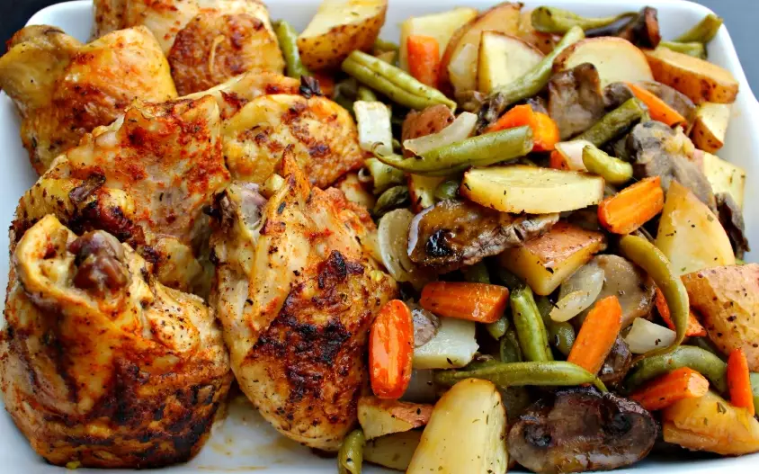 roasted chicken and vegetables