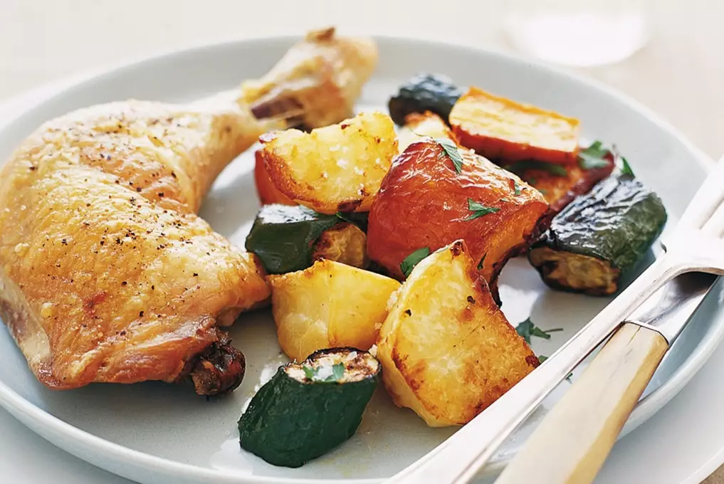 easy roast chicken and vegetables