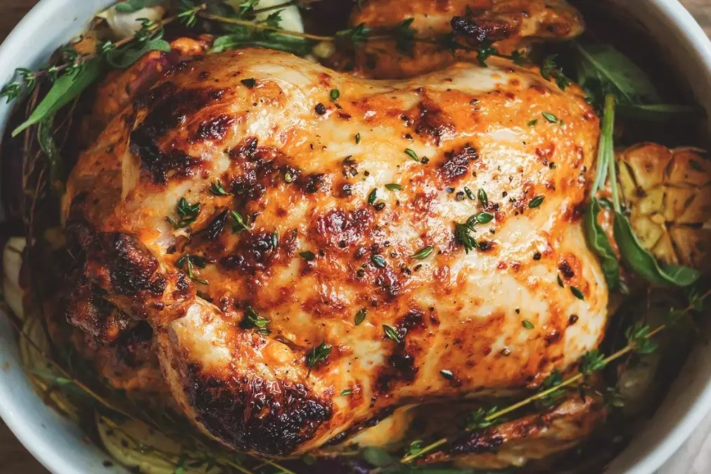 bake whole chicken time