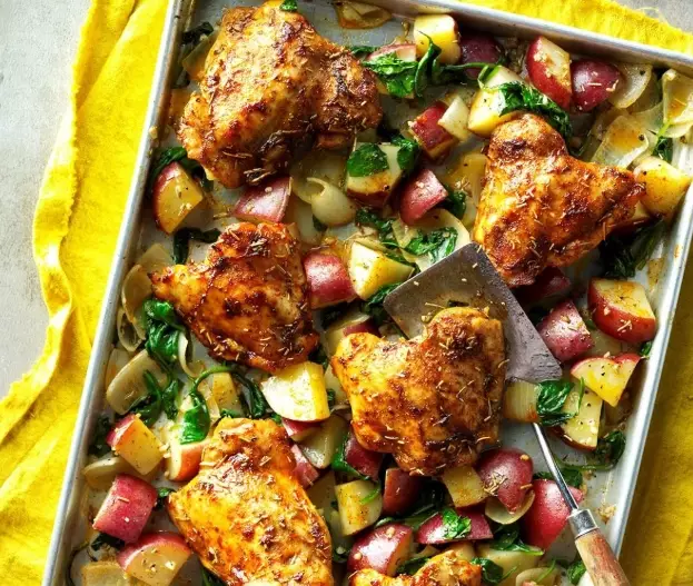 one pan chicken and vegetables