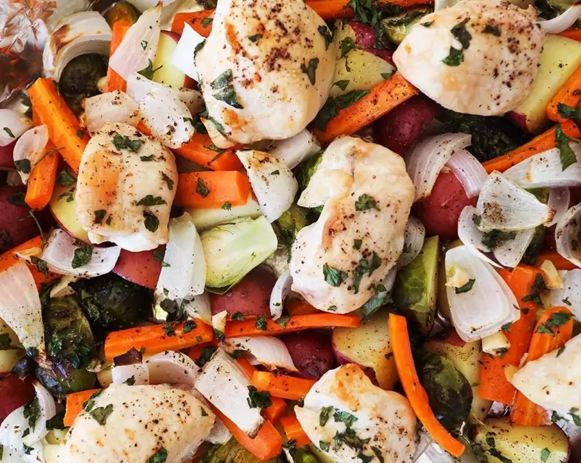 roasted chicken and veggies