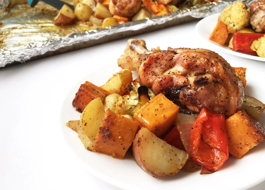 one pan roasted chicken and veggies one pan roasted chicken and veggies