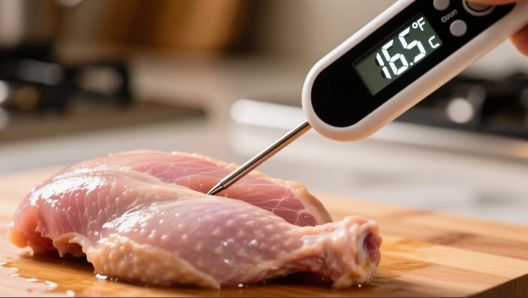 Fried chicken temperature Celsius